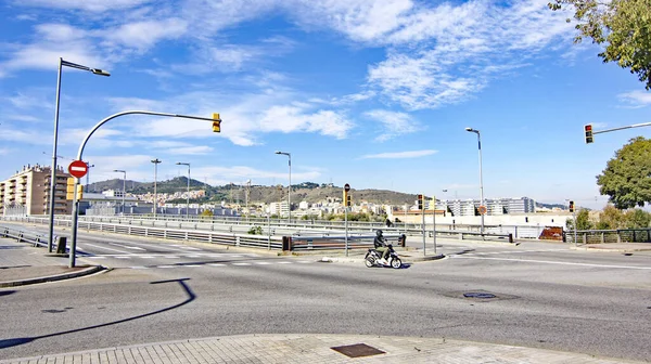Most Přes Maquinista Workshopy San Andrs Barcelona Odpoledne Června 2018 — Stock fotografie