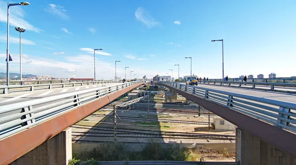 Strada Ponte Sui Laboratori Maquinista San Andrs Barcellona Ore Giugno — Foto Stock