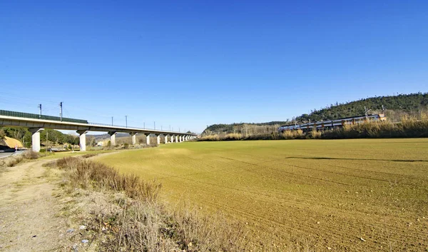 Ponte Ferroviária Uma Paisagem Catalunha Junho 2017 Espanha Europa — Fotografia de Stock