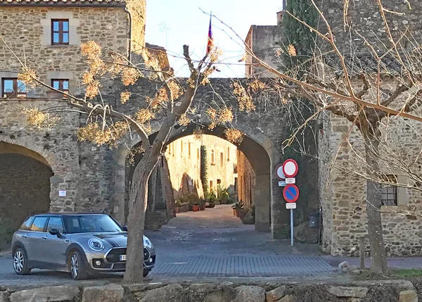 Panoramic Monells Baix Ampurdan May 2017 Garrotxa Region Girona Catalonia — Stock Photo, Image