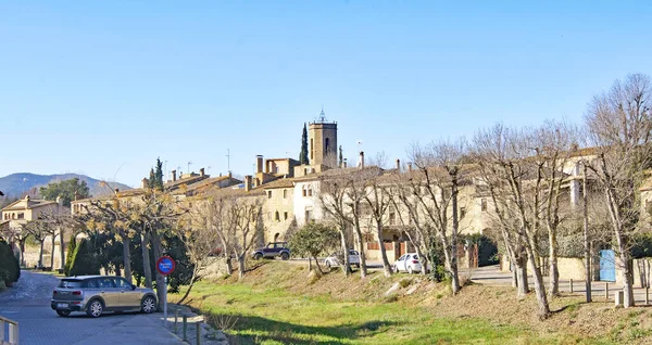 Panorámica Monells Baix Ampurdan Mayo 2017 Región Garrotxa Girona Cataluña — Foto de Stock