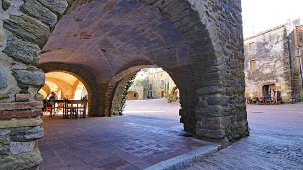 Panoramic Monells Baix Ampurdan May 2017 Garrotxa Region Girona Catalonia — Stock Photo, Image