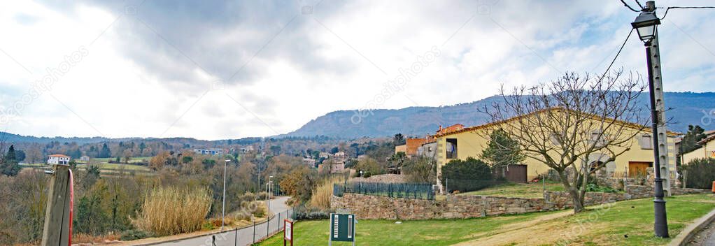 Panoramic of Vilanova de Sau, Comarca del Osona, Barcelona, Catalunya, Spain, Europe