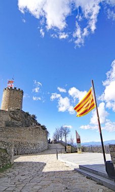 Talamanca manzarası: 13: 20, 15 Temmuz 2017; Comarca de Bages, Barcelona, Katalonya, İspanya, Avrupa