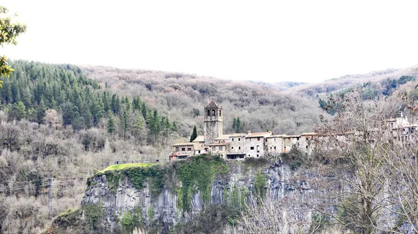 Πανοραμική Θέα Του Castellfullit Roca Ιουνίου 2018 Girona Καταλονία Ισπανία — Φωτογραφία Αρχείου