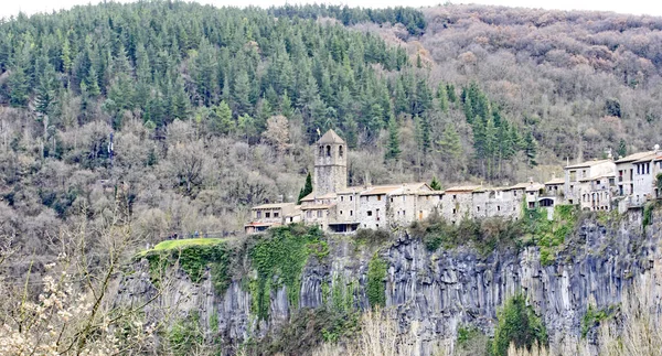 Castellfullit Roca Nın Panoramik Görüntüsü Öğlen Haziran 2018 Girona Katalonya — Stok fotoğraf