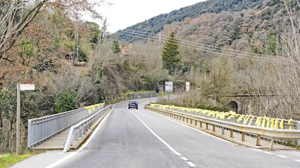 Castellfullit Roca Nın Panoramik Görüntüsü Öğlen Haziran 2018 Girona Katalonya — Stok fotoğraf