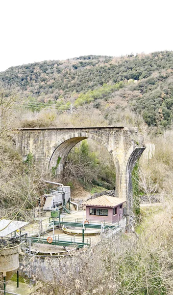 Vista Panoramica Castellfullit Roca Ore Giugno 2018 Girona Catalogna Spagna — Foto Stock