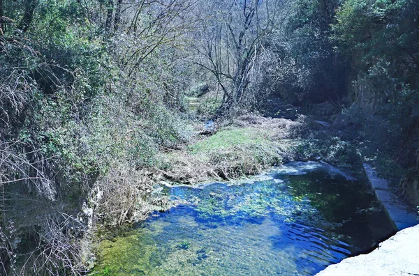 Река Тордера Монценском Районе Июля 2019 Каталония Испания Европа — стоковое фото