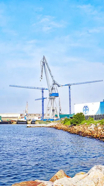 Hafen Oder Musel Von Gijn Uhr Mai 2017 Fürstentum Asturien — Stockfoto