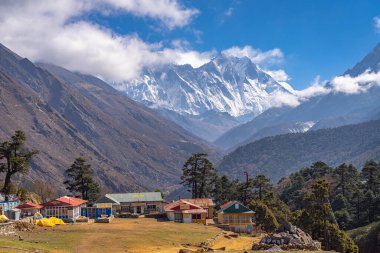 Tengboche is a village in Nepal, located at 3,867 metres. Tengboche Monastery, which is the largest Buddhist gompa in the Khumbu region. clipart