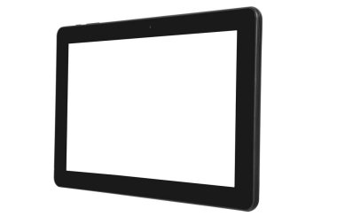 İzole siyah tablet açık