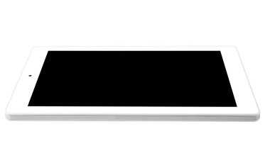 Tablet beyaz dikdörtgen açık düz sağ tarafında