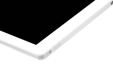 Tablet beyaz dikdörtgen ön hoparlör kadar kapatın