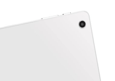 Tablet beyaz dikdörtgen ön kamerayı kapatın