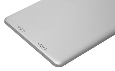 Tablet gümüş metal teknolojisi düzgün geri hoparlör kadar kapatın