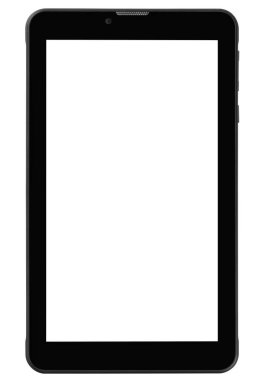 Tablet siyah arka plan açık düz