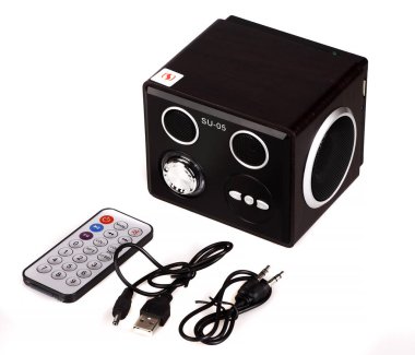 El feneri ile taşınabilir mobil mp3 hoparlörü