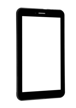 Tablet siyah ön sol yan yatay ekran