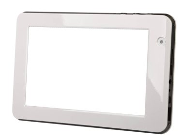 Tablet metal siyah beyaz düz ön sol yan ile gümüş