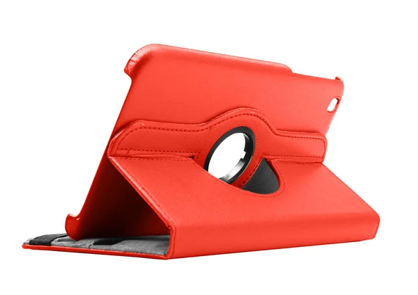 Cubierta de la tableta roja abierta de pie — Foto de Stock