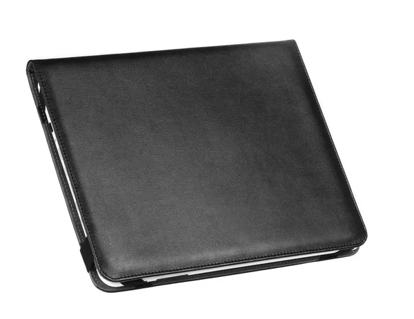 Δισκίο etui μαύρο κάλυμμα κλειστό μέτωπο με tablet — Φωτογραφία Αρχείου