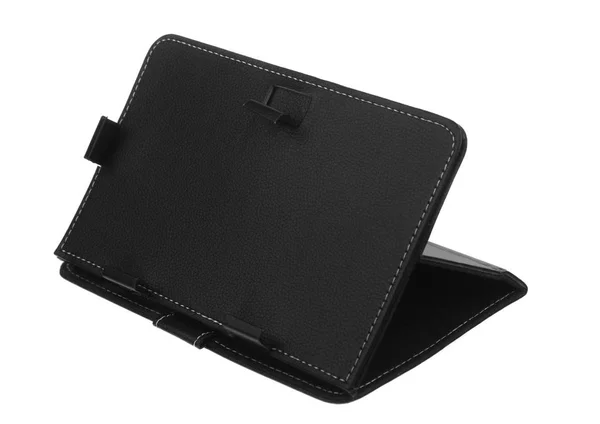 Tablet etui preto aberto lado direito da frente — Fotografia de Stock