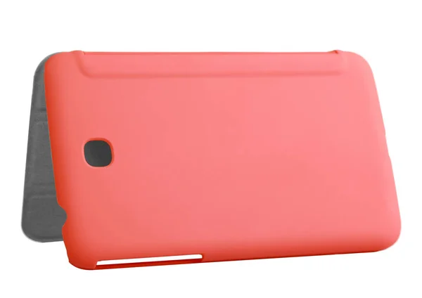 Tablet etui vermelho fechado de volta — Fotografia de Stock