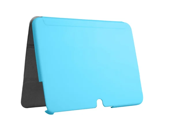 Tablet etui azul fechado de volta — Fotografia de Stock