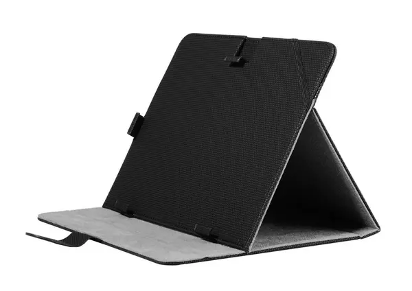 Kotak tablet etui di dalam sisi depan terbuka hitam — Stok Foto