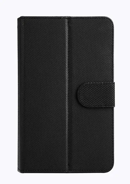 Tablet etui caso nero chiuso anteriore dritto piccolo — Foto Stock