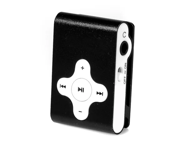 Mp3 player isolated white background black left side — Stock Photo, Image