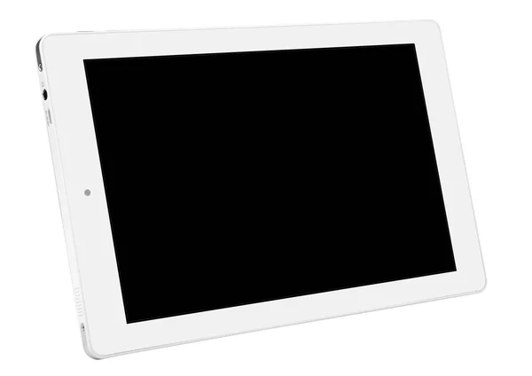 Tablet beyaz dikdörtgen ön yan sol — Stok fotoğraf