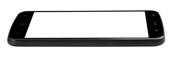 Tablet botão preto frente plana — Fotografia de Stock