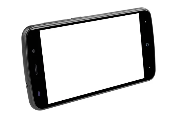 Tablet preto botão ângulo de nível frontal — Fotografia de Stock