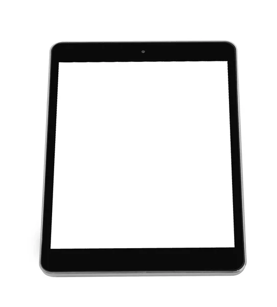 Tablet silver metal technology smooth front angle flat — Stock Photo, Image