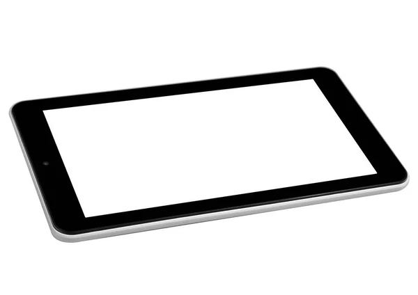 Tablet white front angle horizontal screen — Stock Photo, Image