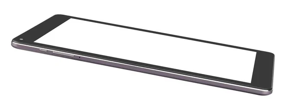 Tablet metal silver violet front flat — Stock Photo, Image