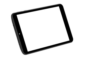 Tablet siyah ön düz yüzey açısı