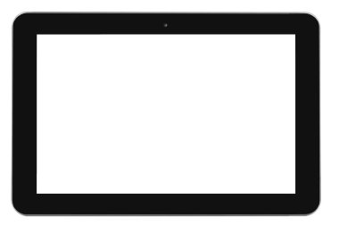 Tablet siyah ön düz yüzey