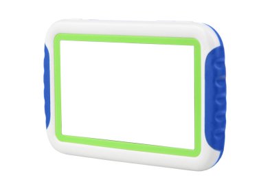 Çocuklar ön sağ tarafında mavi beyaz ve yeşil için tablet