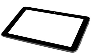 Tablet siyah kamera açık düz büyük