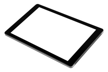 Tablet siyah tasarım açık düz sağ tarafında