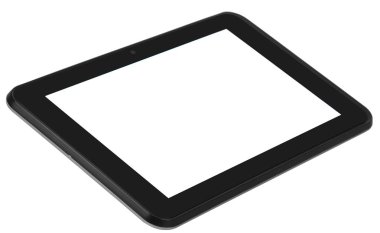 Tablet cihaz gümüş metal ön açısı ile siyah