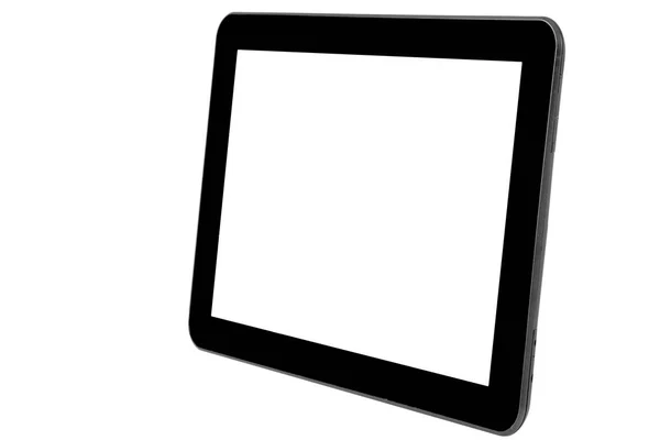 Przodu prostym, poziomym po prawej stronie tabletu czarny — Zdjęcie stockowe