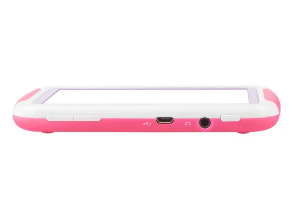Tableta para niños ángulo plano delantero rosa blanco y violeta — Foto de Stock