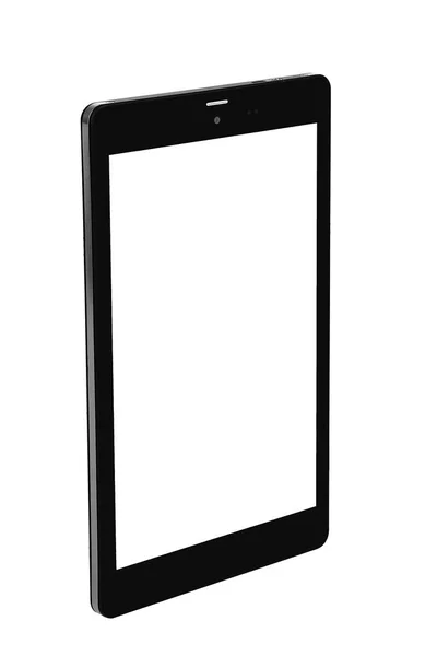 Tablet preto frente de negócios em linha reta lado esquerdo — Fotografia de Stock