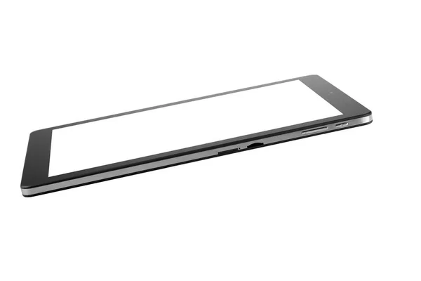 Tablet design preto frente voando lado direito — Fotografia de Stock