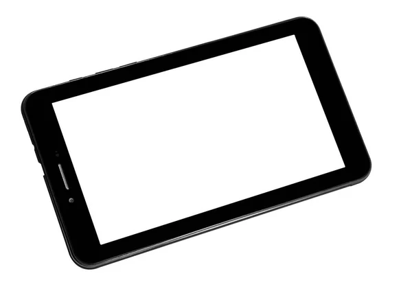 Tablet dispositivo ângulo frontal preto — Fotografia de Stock
