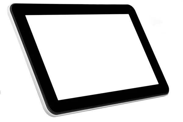 타블렛 흰색 커버 비즈니스 앞 직선 안에 검은 왼쪽 sid — 스톡 사진